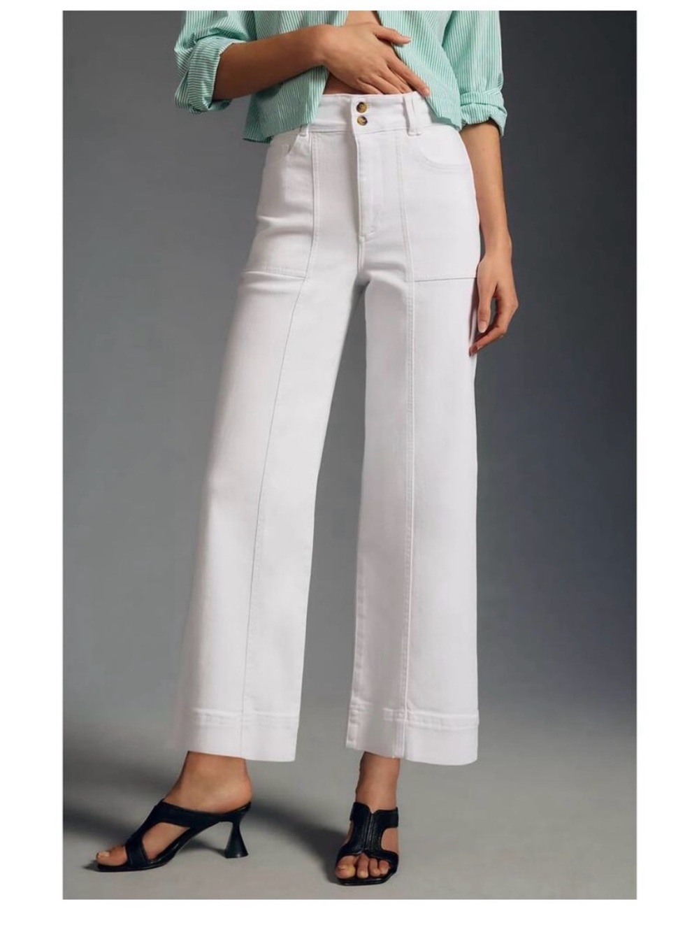 Anthropologie Pilcro “The Skipper” White High Waisted Jeans